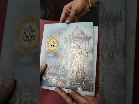 KLB-1258 Blue Bride Groom Padded Thick Wedding Card (2 Page)
