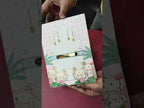 KLB-1021 Peach Pichwai Padded Thick Wedding Card (2 Page & Couple Name Acrylic)