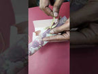 KLS345 Rose Floral Design Pink Color Translucent Scroll Wedding Card