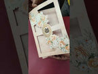 KLB-997 Peach Floral Laser Cut 3-Fold Style Wedding Card (2 Page)