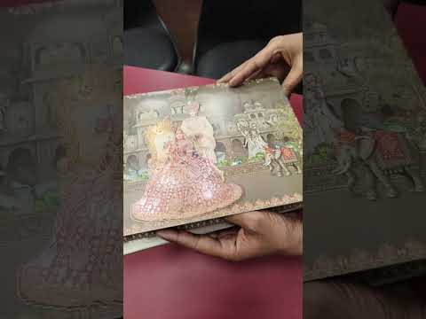 KLB-1216 Brown Bride Groom Royal Fort Laser Cut Semi Box Wedding Card (2 Page)