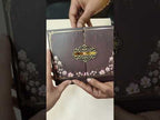 KLB904 Maroon Purple Floral Door Style Padded Thick Wedding Card (2 Page & Couple Name Acrylic)