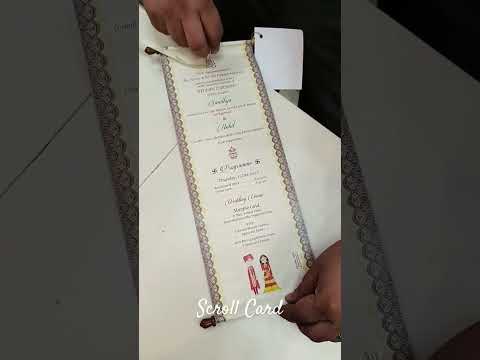 KL2006 Paper Scroll Wedding Card with Tag