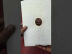 KLB-1069 White Traditional Embossed Semi Box Wedding Card (2 Page & Couple Name Wooden Plate)