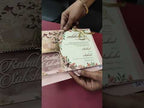 KLB-1015 Pink Floral Couple Name Laser Cut Wedding Card (2 Page)