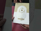 KLB-1182 White Creme Traditional Laser Cut Embossed Semi Box Wedding Card (2 Page)