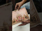 KLB797 Dulha Dulhan Royal Fort Design Creme Color Semi Box Wedding Card (2 Page & Couple Name Acrylic)