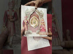 KLB-1450 Creme Bride Groom Laser Cut Door Style Carry Bag Style Semi Box Wedding Card (2 Page)