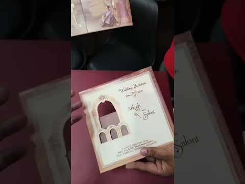 KLB-1300 Creme Brown Bride Groom Door Style Semi Box Wedding Card (2 Page)