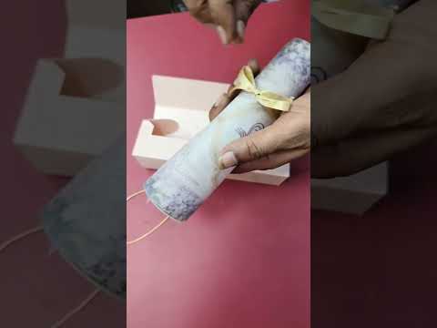 KLS351 Floral Design Pink Purple Color Translucent Scroll Wedding Card