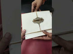 KLB854 Floral Design White Golden Color Velvet Double Door Style Hardboard Padding Thick Wedding Card (2 Page & Couple Name Acrylic)