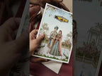 KLB-1464 Blue Bride Groom 3D Gold Foil Padded Thick Wedding Card (2 Page & Couple Name Acrylic)