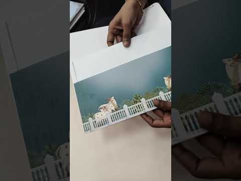 KLB946 Royal Blue Royal Fort Barat Padded Thick Wedding Card (2 Page & Couple Name Acrylic)