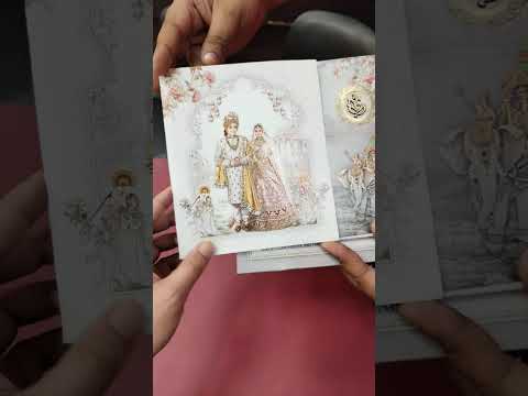 KLB-1304 Grey Bride Groom Door Style Semi Box Wedding Card (2 Page)