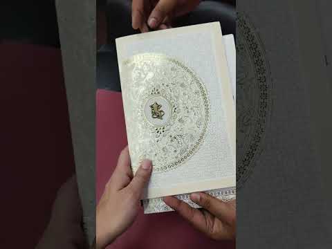 KLB-1323 White Creme Floral Embossed Semi Box Wedding Card (2 Page)