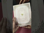 KLB-1374 Creme Floral Padded Thick Wedding Card (2 Page & Couple Initial Acrylic)