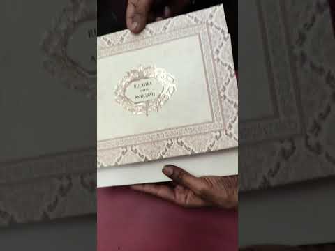 KLB-1201 Creme Brown Traditional Semi Box Wedding Card (2 Page)