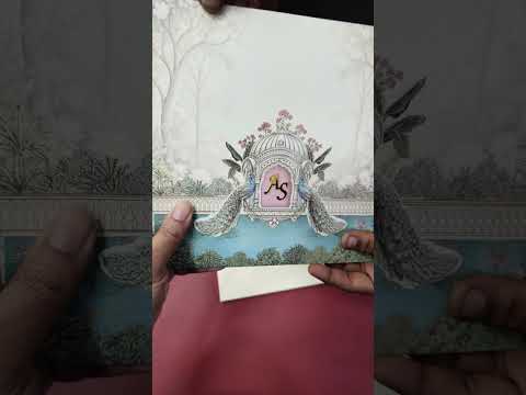 KLB-1135 Creme Blue Peacock Semi Box Wedding Card (2 Page & Couple Initial Acrylic)