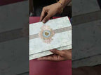 KLB-1229 Green Floral Semi Box Wedding Card (2 Page)