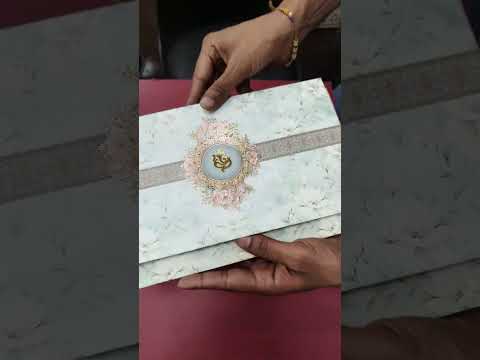 KLB-1229 Green Floral Semi Box Wedding Card (2 Page)