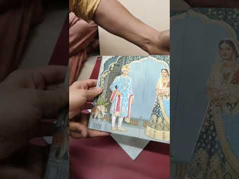 KLB-1463 Blue Bride Groom 3D Gold Foil Padded Thick Wedding Card (2 Page)
