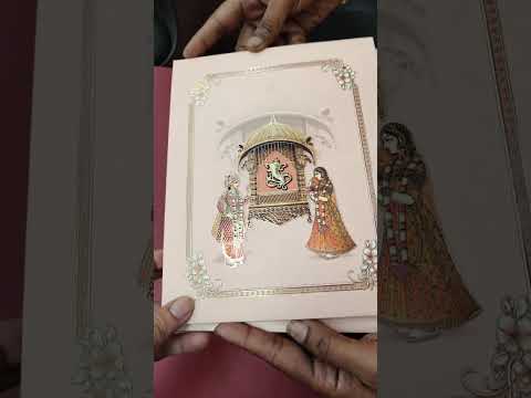 KLB-1262 Creme Peach Bride Groom Padded Thick Wedding Card (2 Page)