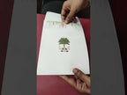 KLB-981 Creme Lotus Floral Semi Box Wedding Card (2 Page & Couple Name Acrylic)