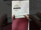 KLB-1286 White Creme Floral Embossed Padded Thick Wedding Card (2 Page & Couple Name Wooden Plate)