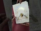 KLB852 Peacock Design Creme Color Embossed Hardboard Padding Thick Wedding Card (2 Page & Couple Name Acrylic)