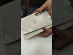 KLB777 Floral Design Creme Color Embossed Semi Box Wedding Card (2 Page)