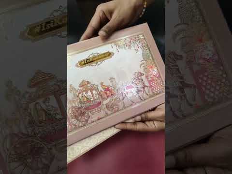 KLB-1394 Creme Brown Barat Padded Thick Wedding Card (2 Page & Couple Name Acrylic)