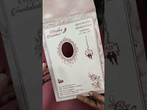 KLB-1336 Creme Pink Floral Semi Box Wedding Card (2 Page)