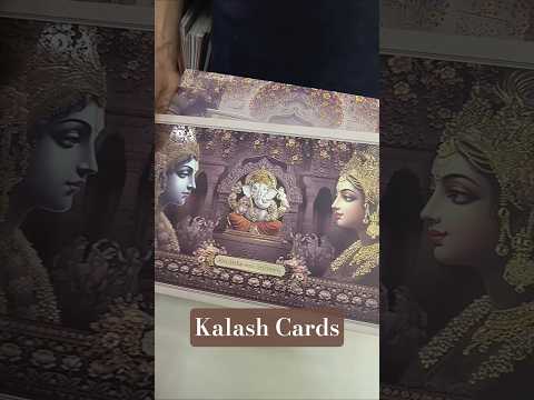 KLB558 Ganpati & Radha Krishna God Theme Hardboard Padding Thick Wedding Card (2 Page)