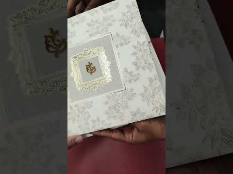 KLB-1161 White Floral Embossed Padded Thick Wedding Card (2 Page)