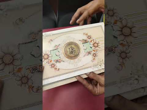 KLB-1343 Creme Floral Semi Box Wedding Card (2 Page)