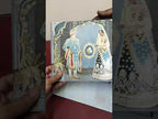 KLB-1526 Blue Bride Groom 3D Gold Foil Door Style Semi Box Wedding Card (2 Page)