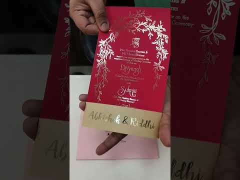 KL1053-1 Floral Theme Gold Leaf Premium Wedding Card (2 Page)