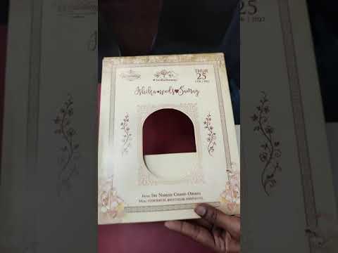 KLB-1373 Creme Elephant Barat Padded Thick Wedding Card (2 Page)