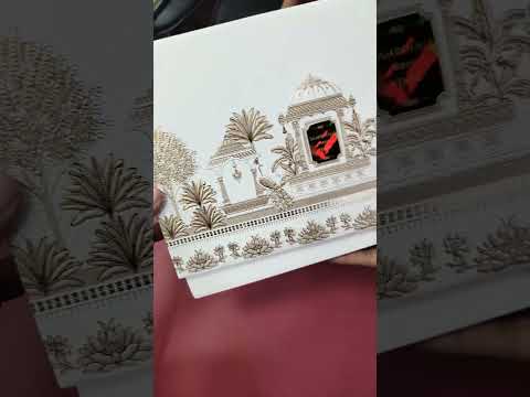 KLB951 White Royal Fort Padded Thick Wedding Card (2 Page & Couple Name Acrylic)