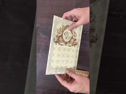 KL2118 Translucent Cover Luxury Wedding Card