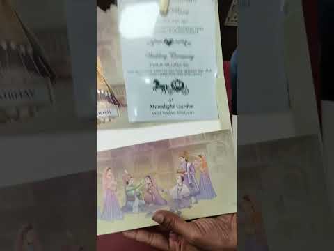 KLB-1195 Creme Purple Bride Groom Semi Box Wedding Card (2 Page & Transparent PVC)