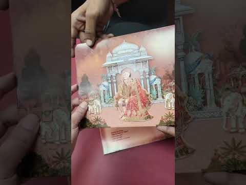 KLB-1431 Red Bride Groom Carry Bag Style Semi Box Wedding Card (2 Page)