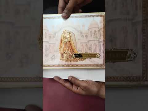 KLB-1114 White Bride Groom Royal Fort Padded Thick Wedding Card (2 Page & Couple Name Acrylic)