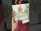 KLB-1307 White Blue Bride Groom Barat Door Style Semi Box Wedding Card (2 Page)