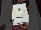 KLB-1086 White Elephant Embossed Semi Box Wedding Card (2 Page & Couple Name Wooden Plate)
