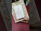KLB682 Floral Design Green Pink Color Laser Cut MDF Thick Wedding Card (2 Page & Couple Name Acrylic)