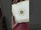 KLB-1384 White Golden Traditional Padded Thick Wedding Card (2 Page)