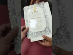 KLB-1321 White Floral Semi Box Wedding Card (2 Page & Transparent PVC)
