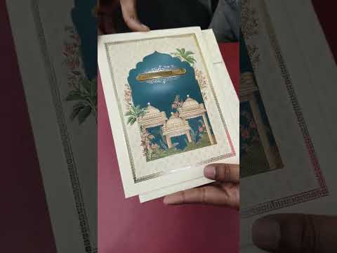 KLB-1003 Blue Royal Arch Wedding Card (2 Page & Couple Name Acrylic)