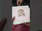 KLB-1382 Creme Pink Royal Arch Peacock Padded Thick Wedding Card (2 Page)